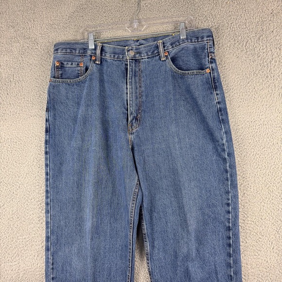 Levis 550 Jeans Mens 40 Blue Relaxed Fit Tapered‎ Leg Mid Wash Denim 38x30 - Picture 4 of 16